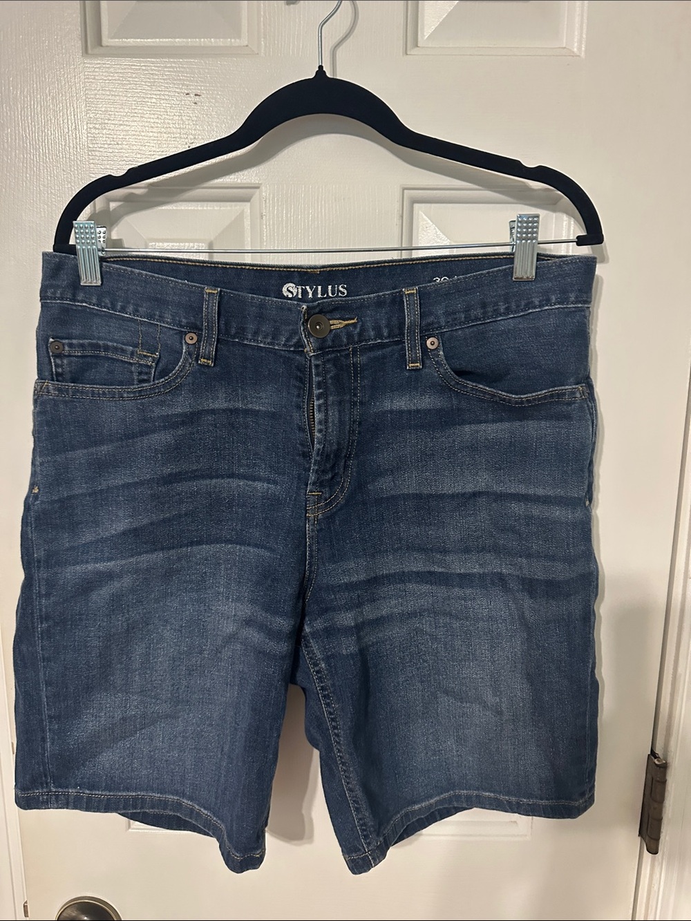 STYLUS Women's Dark Blue Boyfriend Denim Shorts